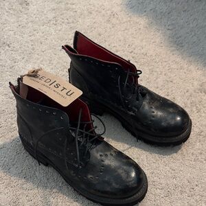 BED|STU Black Lace Up Boots